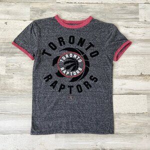 NBA Toronto Raptors Men's Size Small Logo Ringer Tee Slim Fit Heather Grey